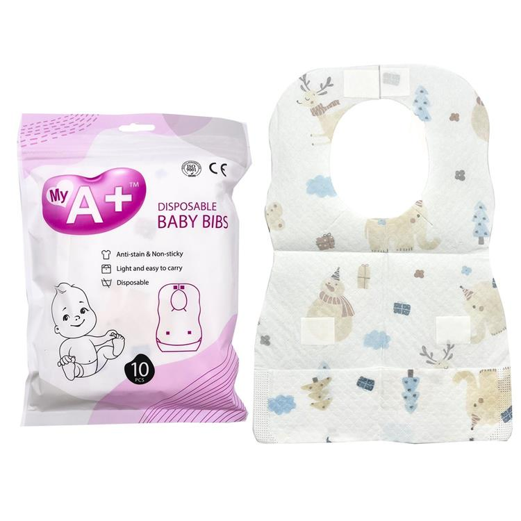 Free Samples Disposable Cotton Cheap Baby Bibs Soft Pocket Bib Eating Baby Bib Drool for Infant 0-3 Years