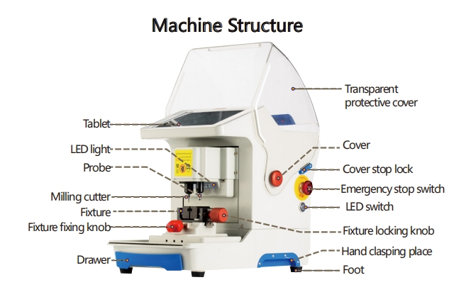 China High Security Auto Key Cutting Machine for Universal Key