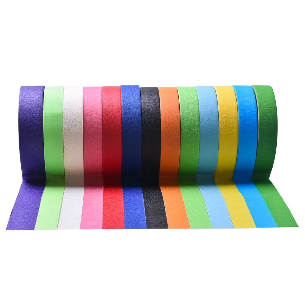 Colorful Automotive Painting Crepe Paper Masking Adhesive Tape for Art