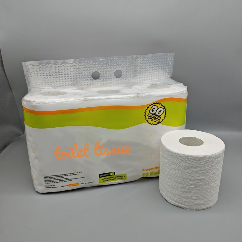 Wholesale Custom Degradable 3 Ply Virgin Embossing Absorbent Bathroom Tissue Mega Reel Unscented Toilet Paper