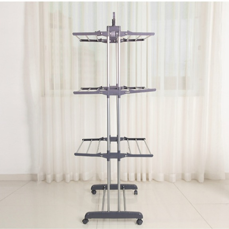 Sanipro Iron Material Collapsible Shelves Clothing Storage Drying Rack Space-Saving Clothes Dryer with 6 Foldable Wings