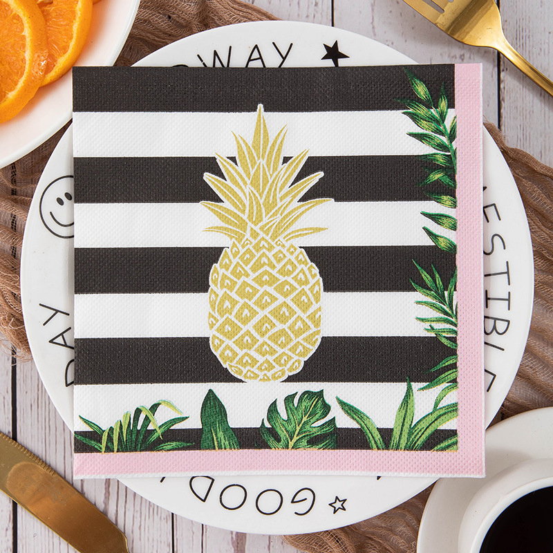 20PCS Watercolor Colorful Flower Dinner Napkins Decorative Disposable Hand Napkin