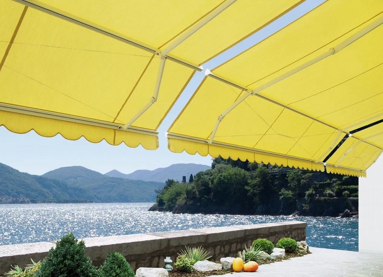 Best Quality Luxury Big Commercial Home Balcony Manual Aluminiuml Retractable Outdoor Awning for Decks and Patios