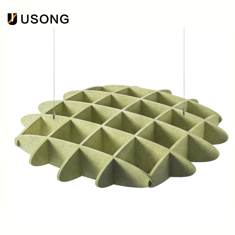 Customizable Pancake Suspended Pet Acoustic Ceiling with E0 Environmental Protection