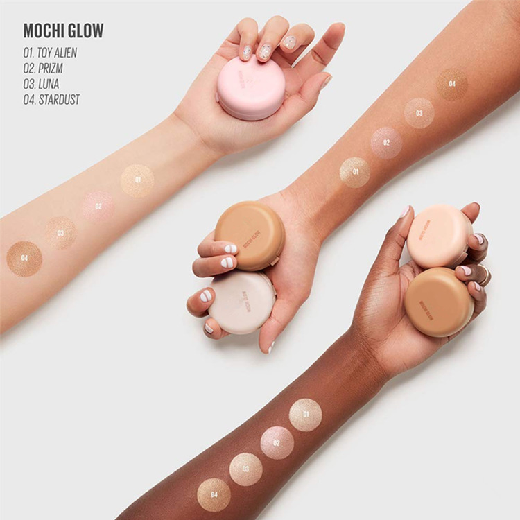 OEM Custom Vegan Golden Bronze Shimmer Glow Bouncy Highlighter