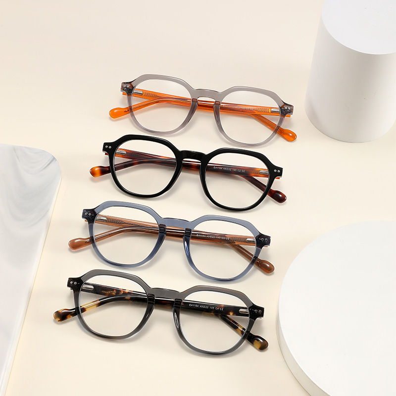 Wholesale Small Round Fashion Style Acetate Frame Clear Vision Optical Frame with Spring Hinge