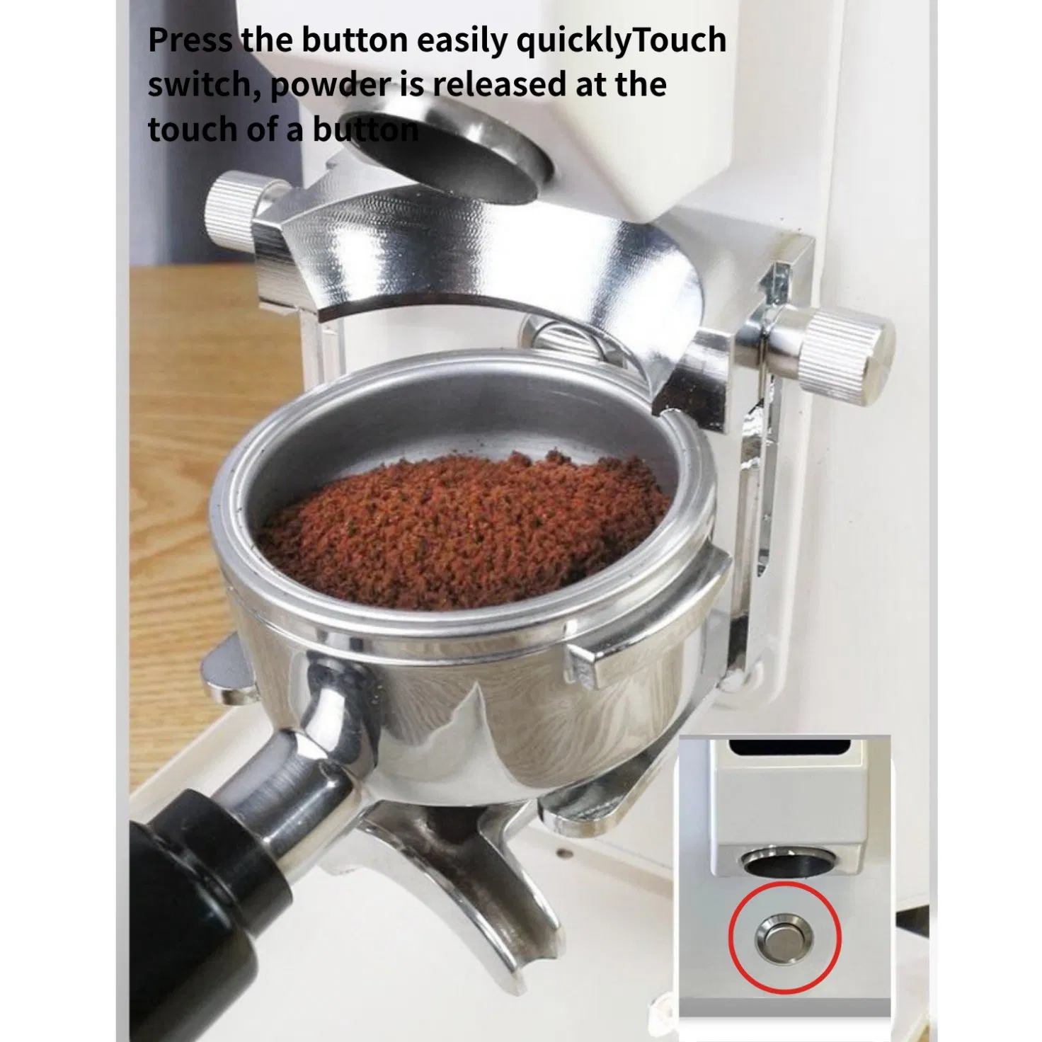 Commercial Coffee Grinder 64mm Flat Burr 1000g Bean Hopper Time Quantification Espresso Coffee Grinding Machine