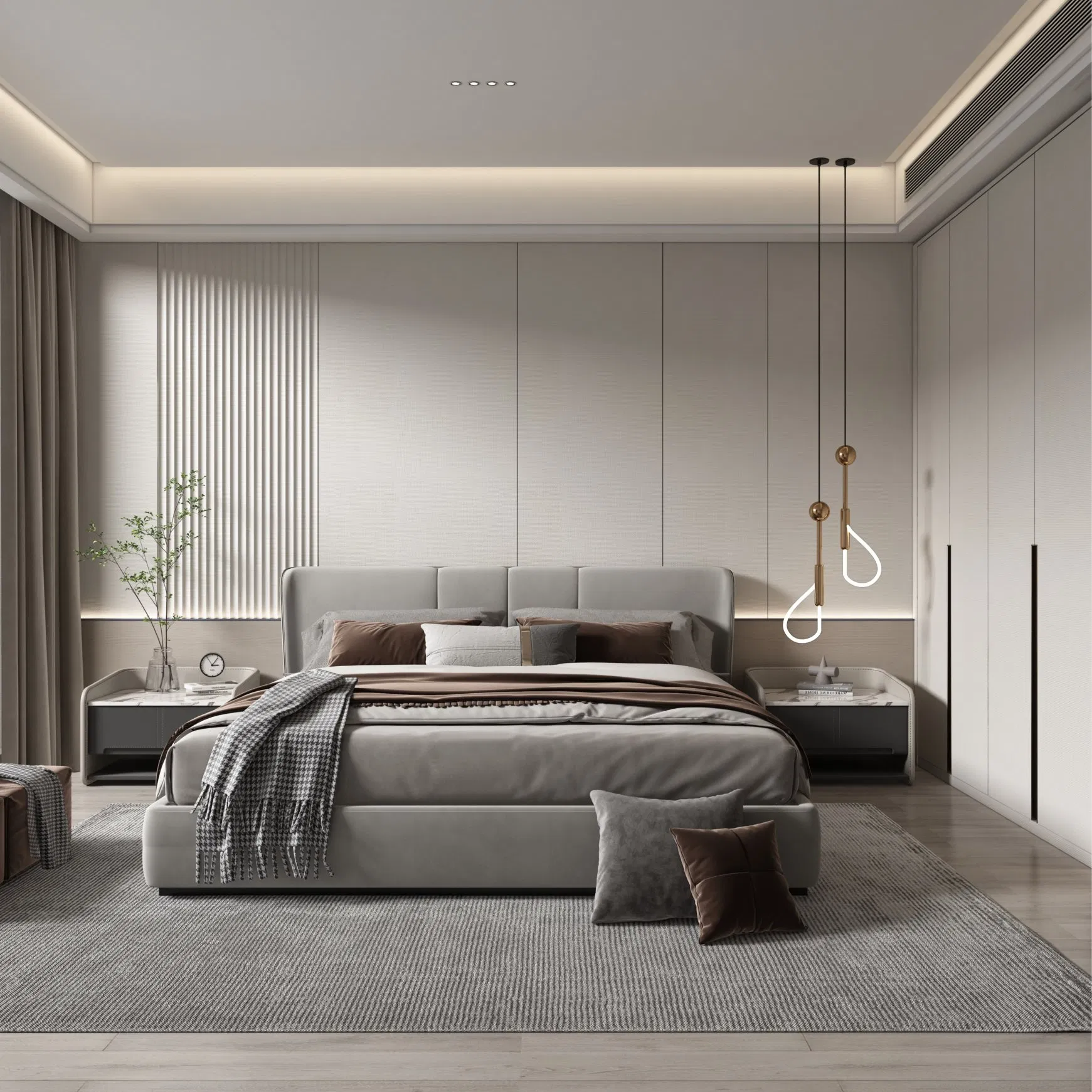 Textured Fabric Finish Solid Color PP Decorative Film for Wardrobe