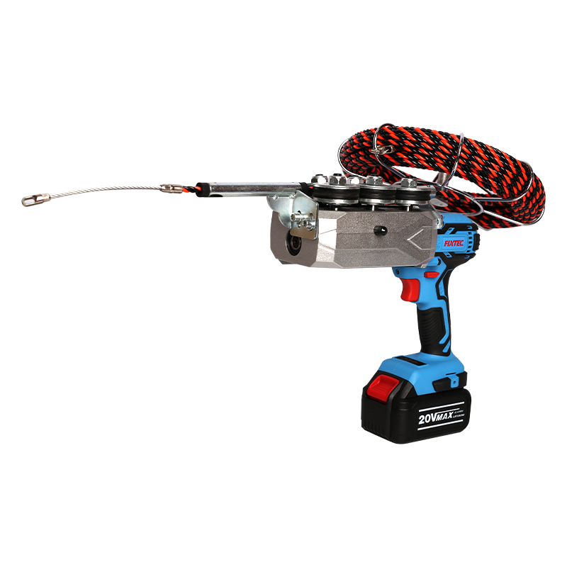 Fixtec New Design 20V Li-ion Brushless Wire Threading Machine Automatic Electric Set Plumber Wire Puller Pulling Tool