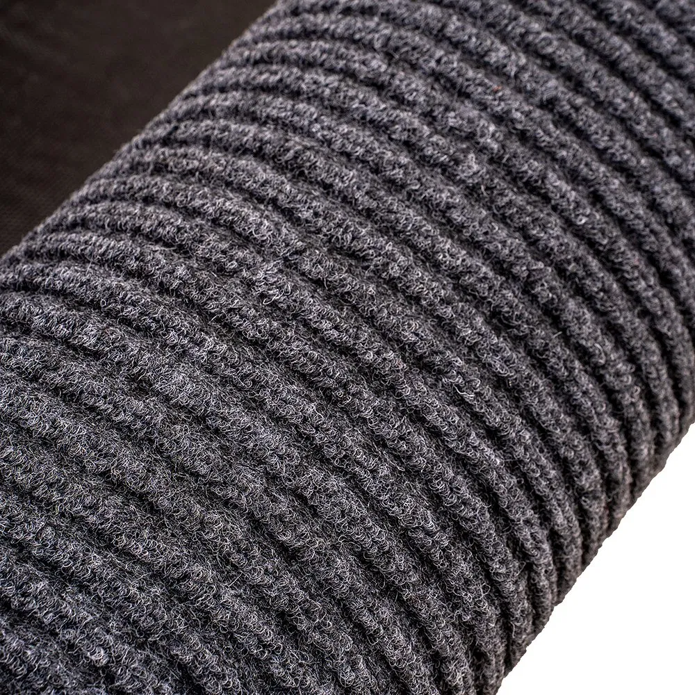 Stylish Double Stripe Weatherproof PVC Door Mat for Outdoor Use