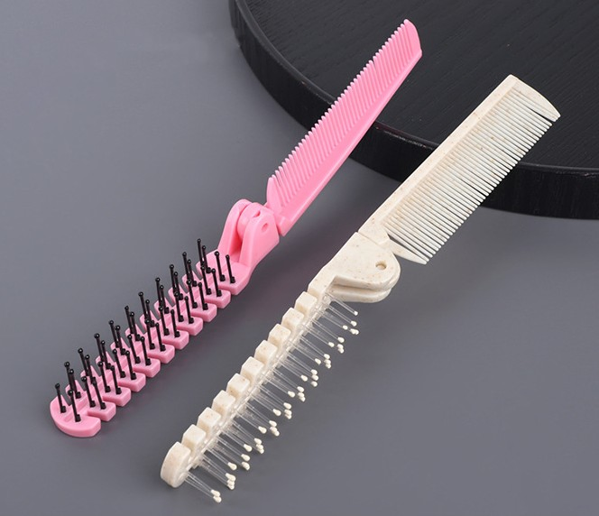 Customized Plastic Folding Hotel Massage Hair Brush Comb for Promotion