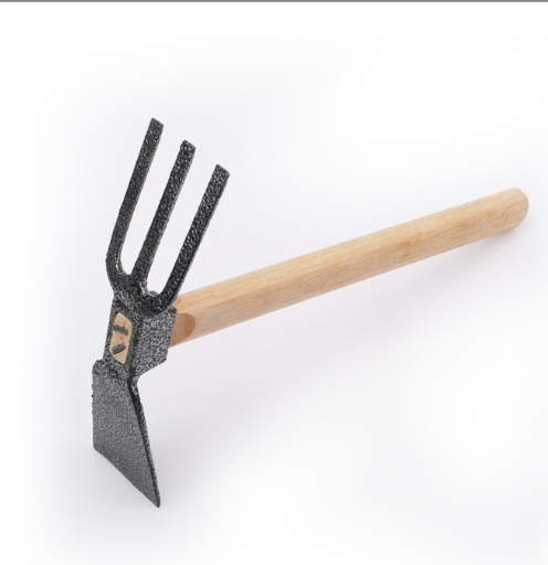 Agricultural Small Hoe Carbon Steel Double Three-Tooth Rake Custom