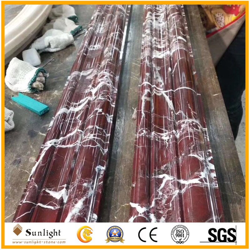 Natural Polished Rosa Red Marble Stone Fabrication Interior Border