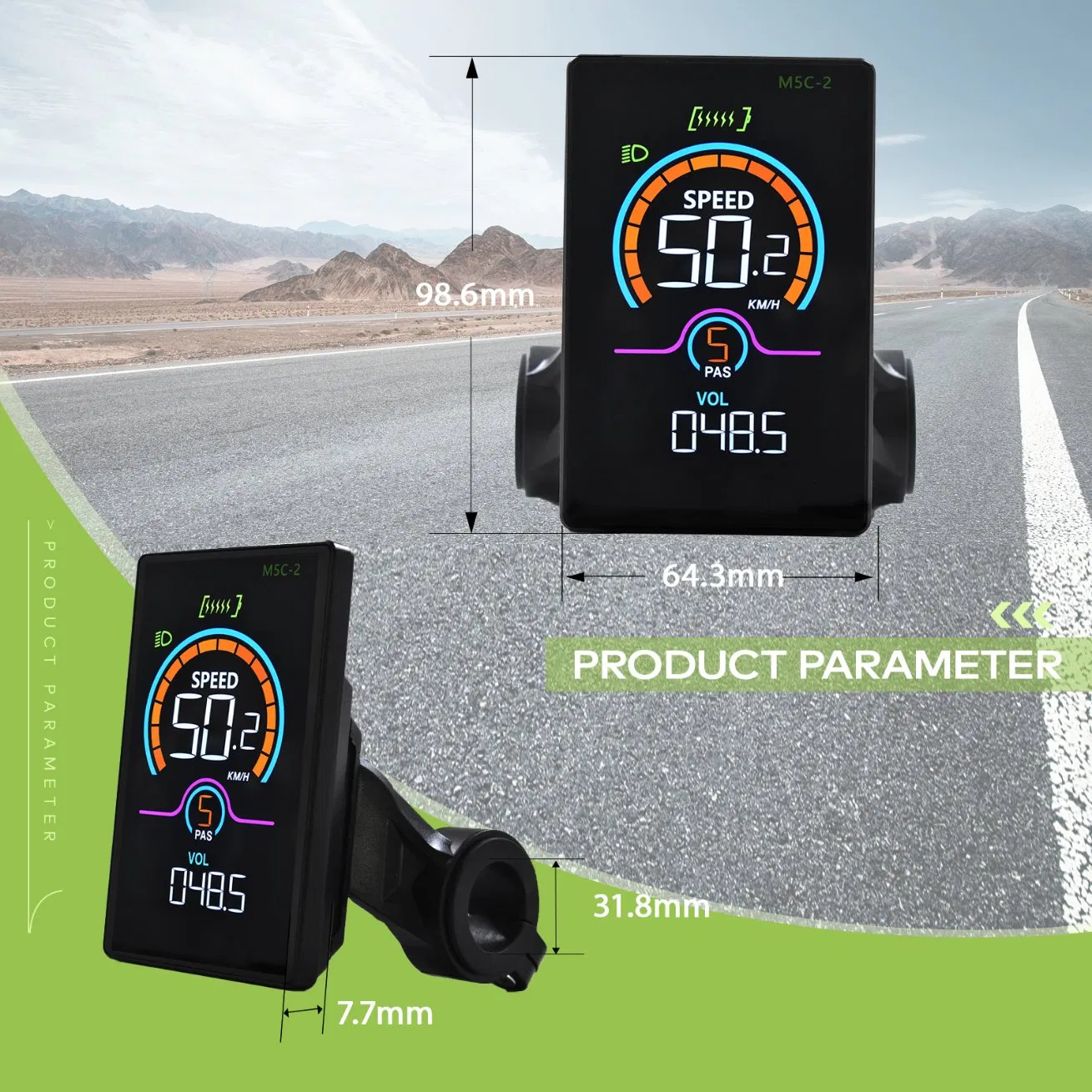 Ebike M5c-2 Center Vertical Color Screen Speedometer for Cycling Accessories