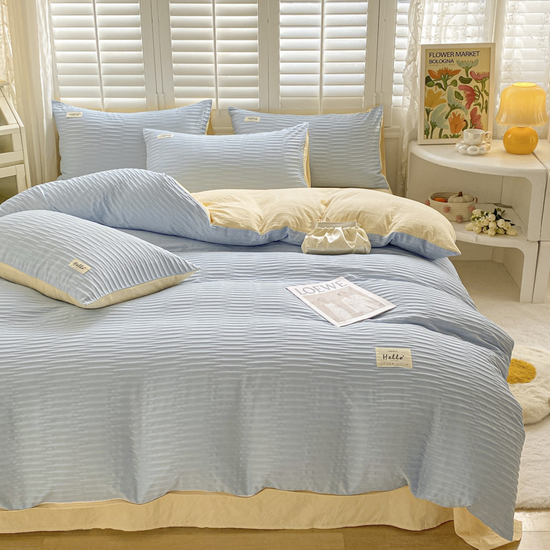 Home Textile Seesucker Quilting Washed Cotton Bedding Set