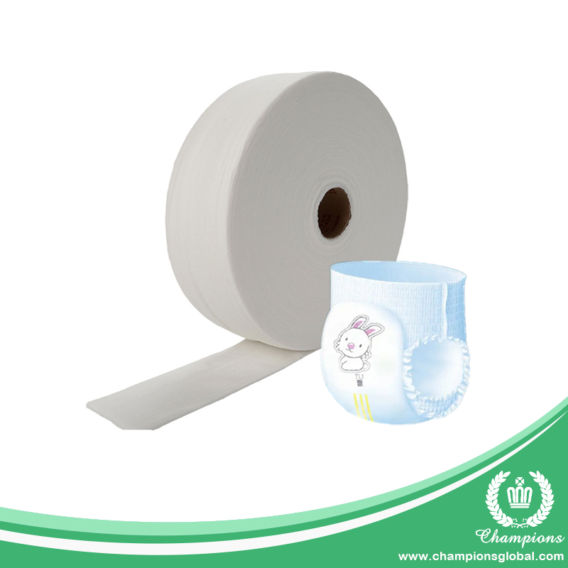 Hygiene Raw Materials Jumbo Roll Airlaid Paper Baby Diaper Airlaid Nonwoven Fabric