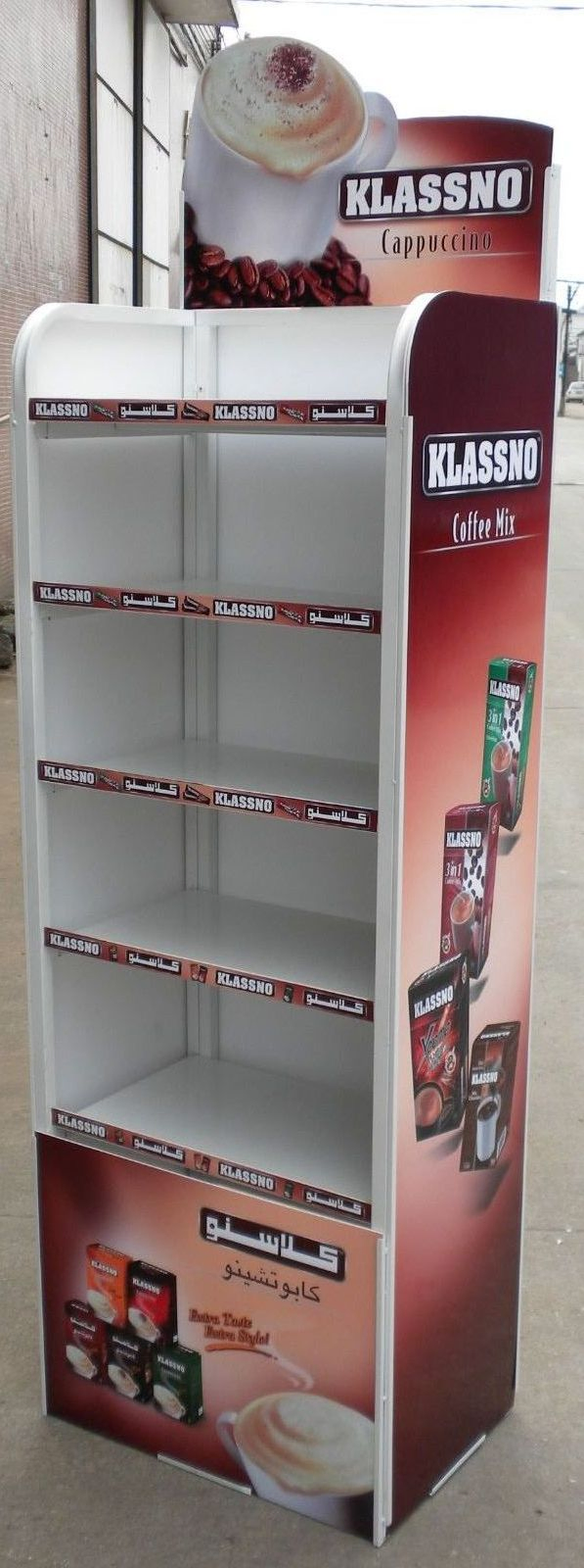 Metal Advertising Shelves Display for Coffee Products