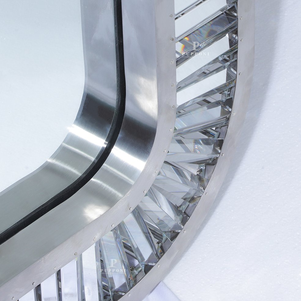 Custom Modern LED Full Length Wall Mirror Crystal Decorative Mirror with Lighting