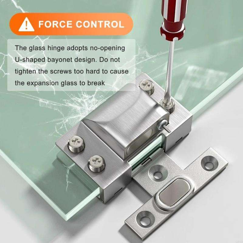 Frameless Display Cabinet Stainless Steel Soft Close Hydraulic Glass Cabinet Hinges