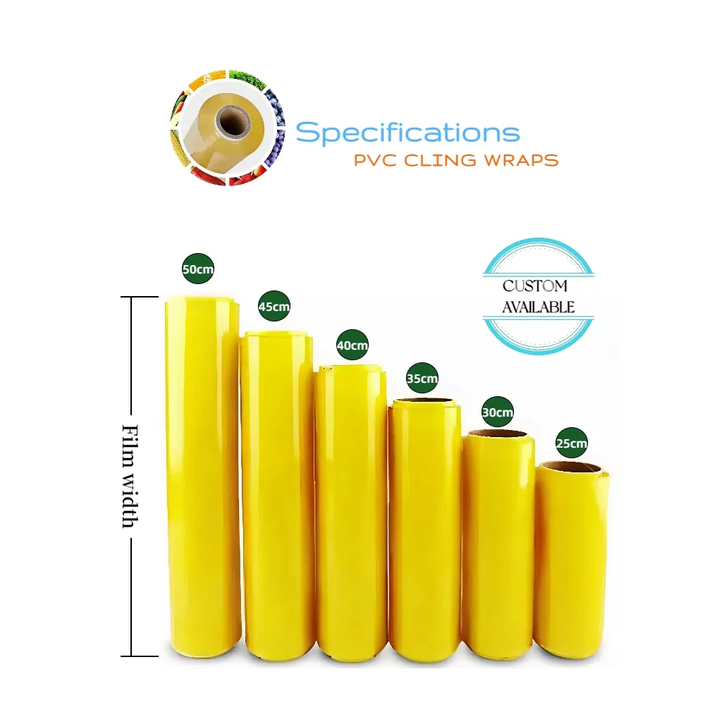 Plastic Food Grade Plastic High-Temperature Resistant PVC Cling Film for Commercial Large Roll