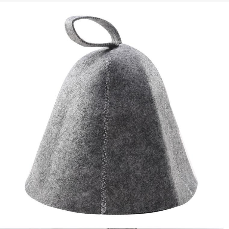 Wholesale Pure Wool Japanese Sauna Hat Black Washable Sauna Cap