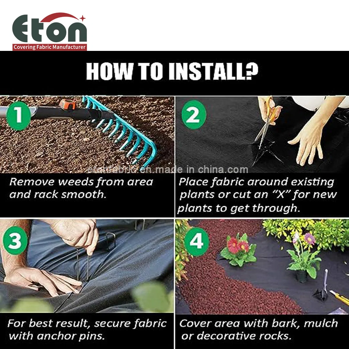 PP Woven Geotextile Ground Cover Weed Barrier Control Block Mat for Landscape/Garden/Agriculture