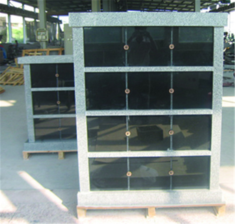 Grey Granite Columbarium Niches Tombstone with Colum