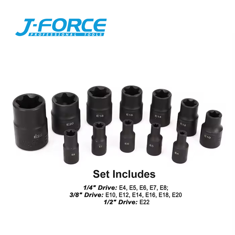 25PCS 1/4 3/8 1/2inch Drive External Torx Socket and Torx Bit Socket Set