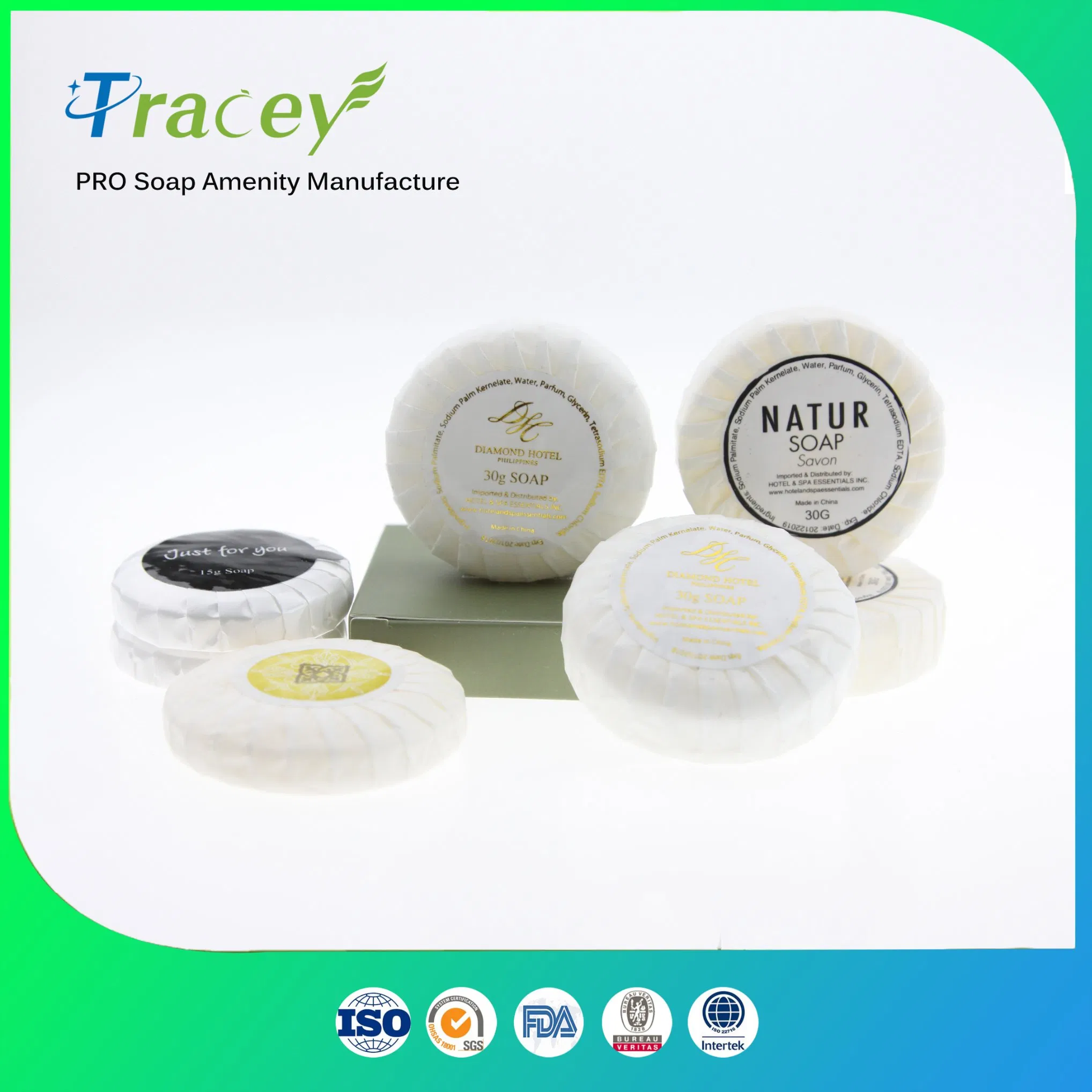 20gr Round Label Sticker Soap Jabon Hotel Amenity Soap Bar / Motel Travel Bath Body Hand Face Toliet Bar Soaps Factory