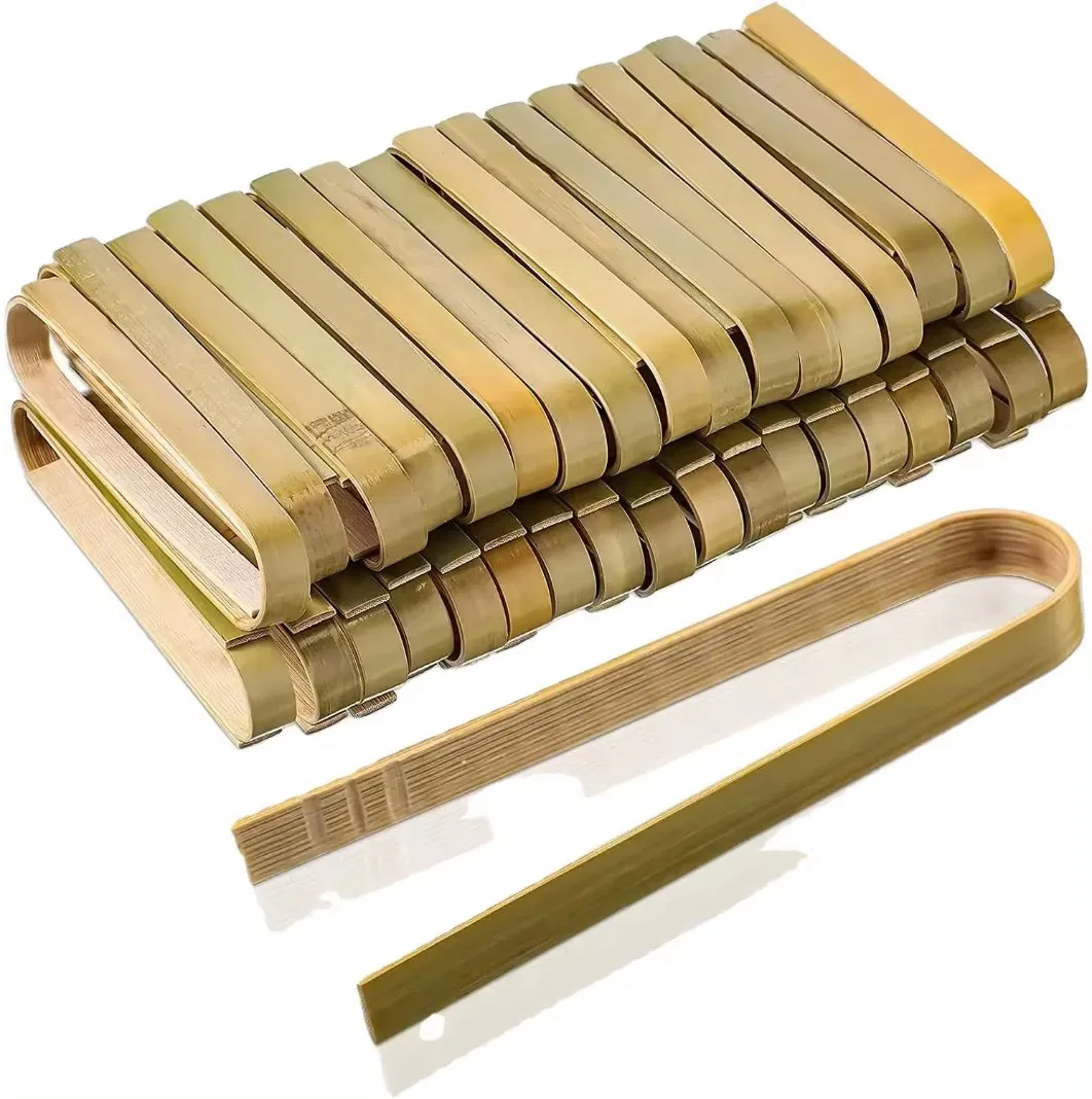 Naturally Eco-Friendly Bamboo Kitchen Utensils Cooking Toast Bread Pickles Gripper Bamboo Tea Tongs Wood Food Serving Clips