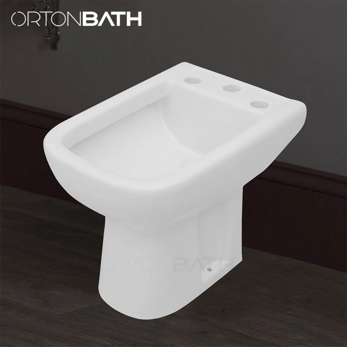 Ortonbath Floor Mounted 3 Tap Holes Toilette Bidet Hospital Elder Lady Care One Piece Ceramic Wc Toilet Bidet Special Care Rectangle Ceramic Toilet Bidet