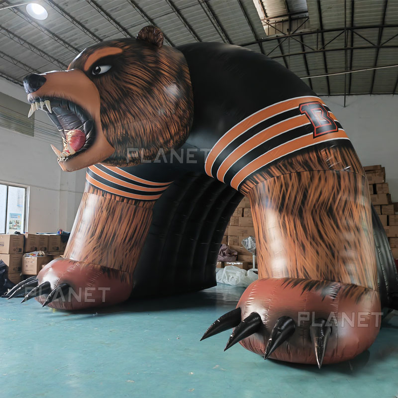 Customized Outdoor Giant Inflatable Bear Tunnel for Football Team