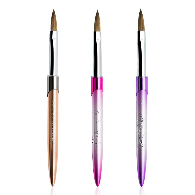 100% Kolinsky Metal Nail Art Tools Pen Acrylic Nail Brush