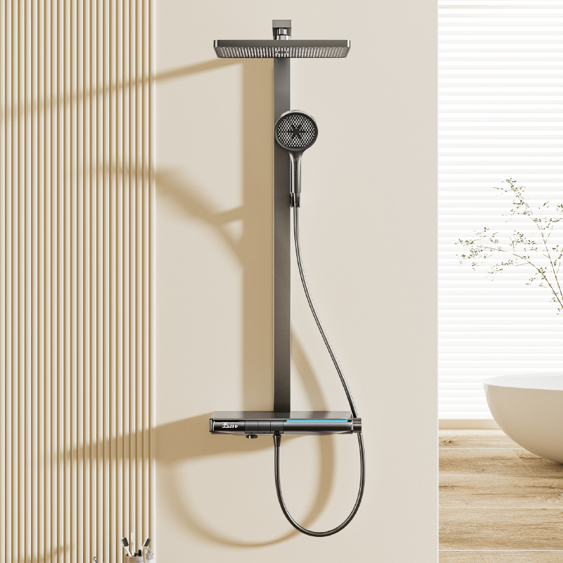 Multi Function Thermostatic Shower Brass Luxury Shower Set of Bathroom Accessories