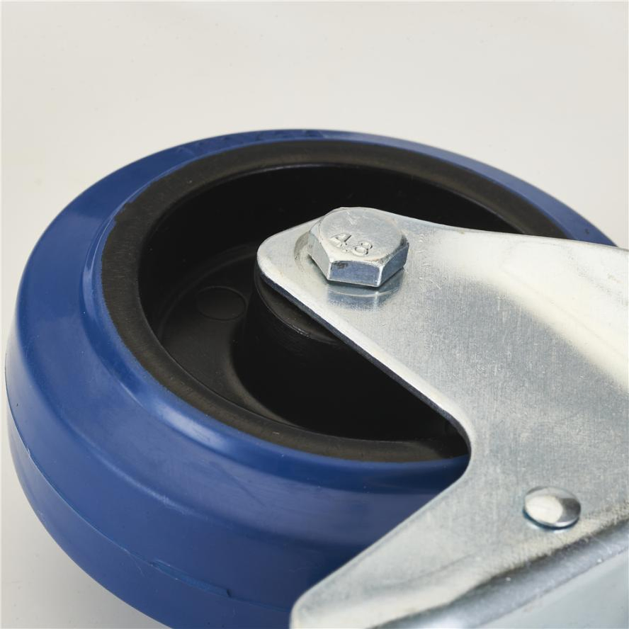 3/4/5/6/8 Inch Elastic Rubber Caster Wheel Industrial Caster for Dolly Cart