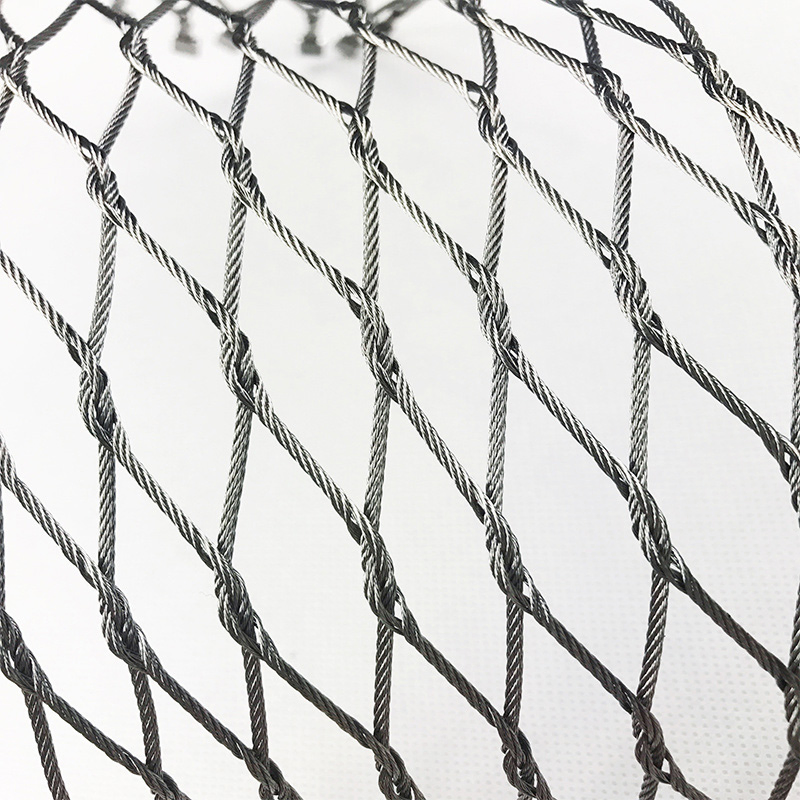 Stainless Steel Wire Rope Mesh Net Rock Fall Protection Fence Parrots Enclosure Mesh Stainless Steel Flexible Wire Mesh Netting