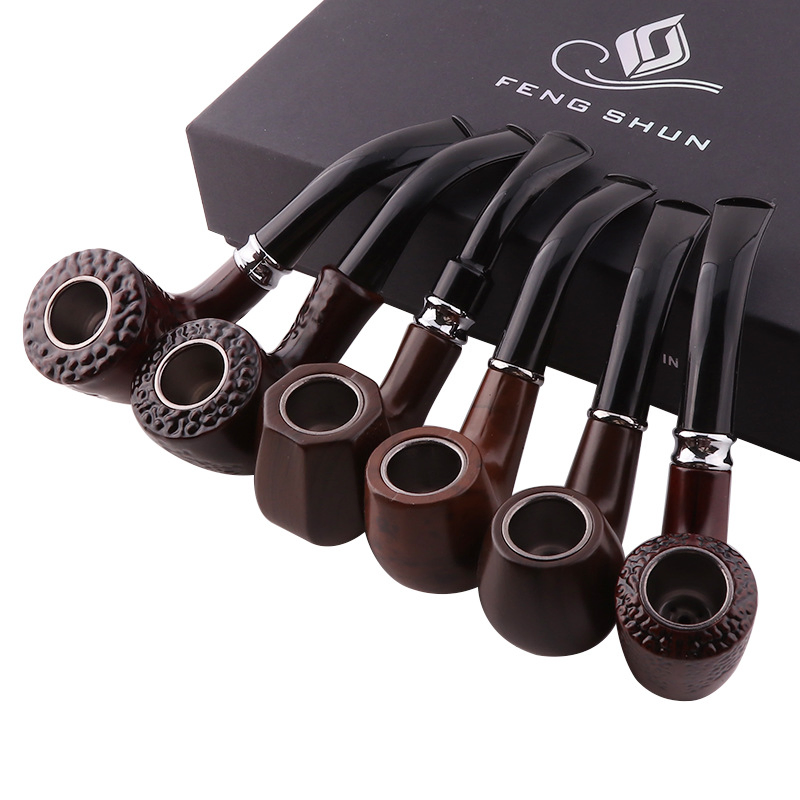 Hot Selling Custom Logo Wholesale Smoking Accessories Resin Wooden Smoking Pipes