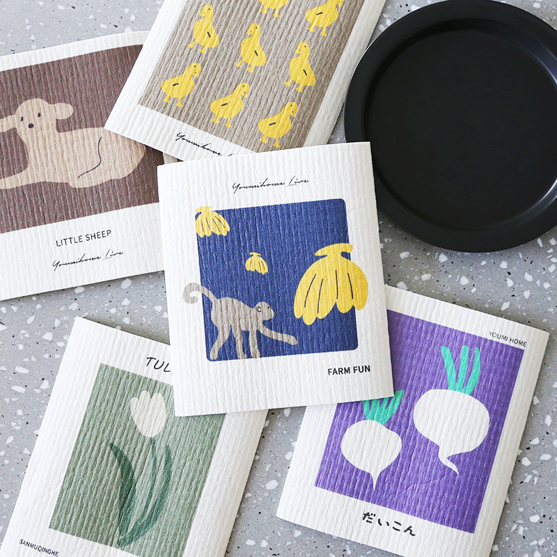 High Absorbent Kitchen Dishcloth Towel Cellulose Sponge Cloth