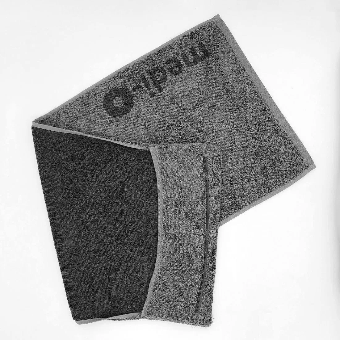 Microfiber Cotton Sport Custom Logo Cheap Magnet Workout Towel with Zip Pocket