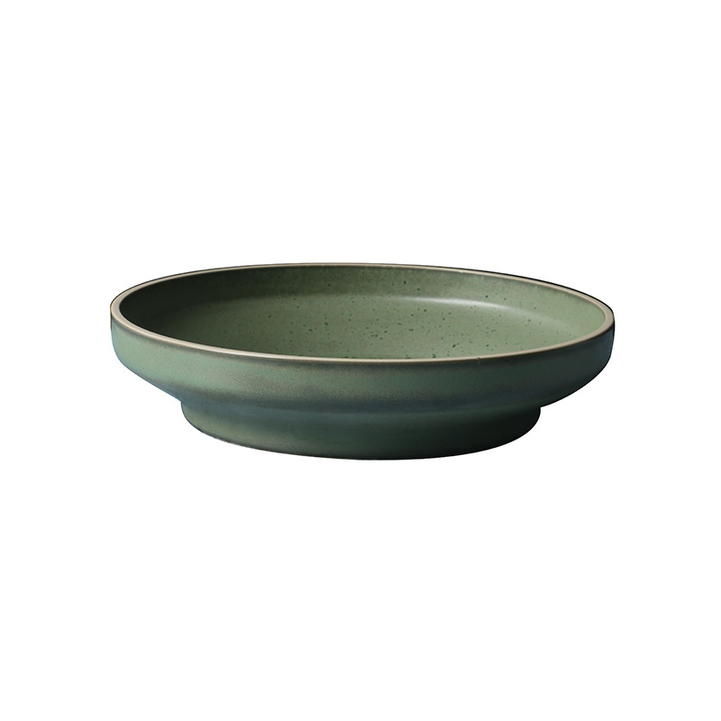 Underglaze Color Ceramic Deep Plates Clean Lines Eco-Friendly Glaze Finish
