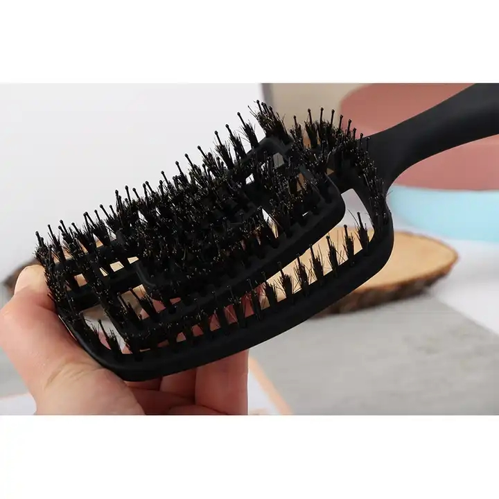 Pink 4c Curly Wet Afro Textured Scalp Massager Shampoo Detangling Hair Brush Comb