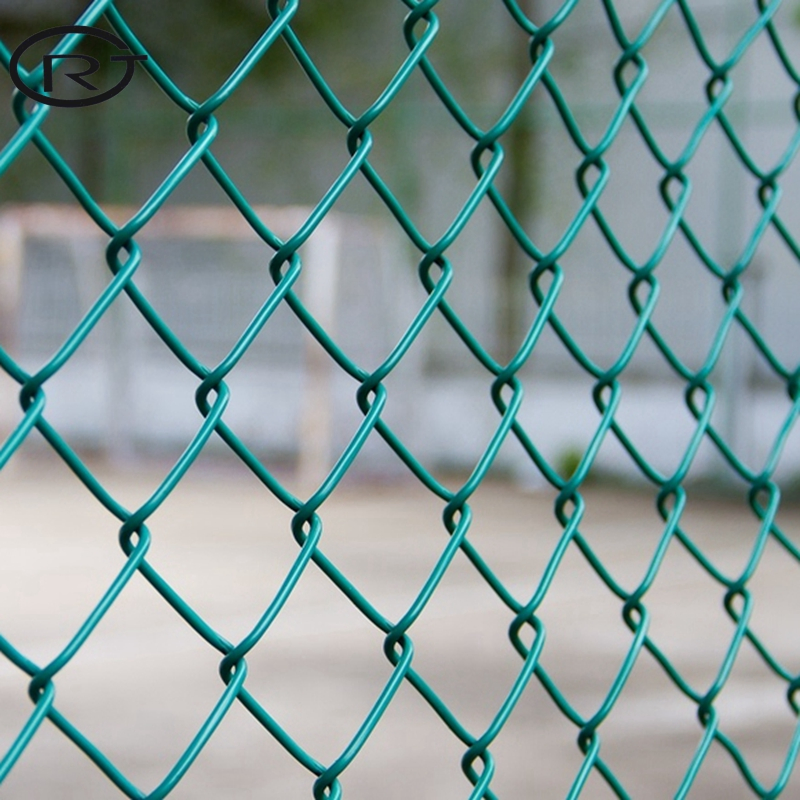PVC Coated Woven Wire Mesh Fencing Construction Decoration Chain Link Fence