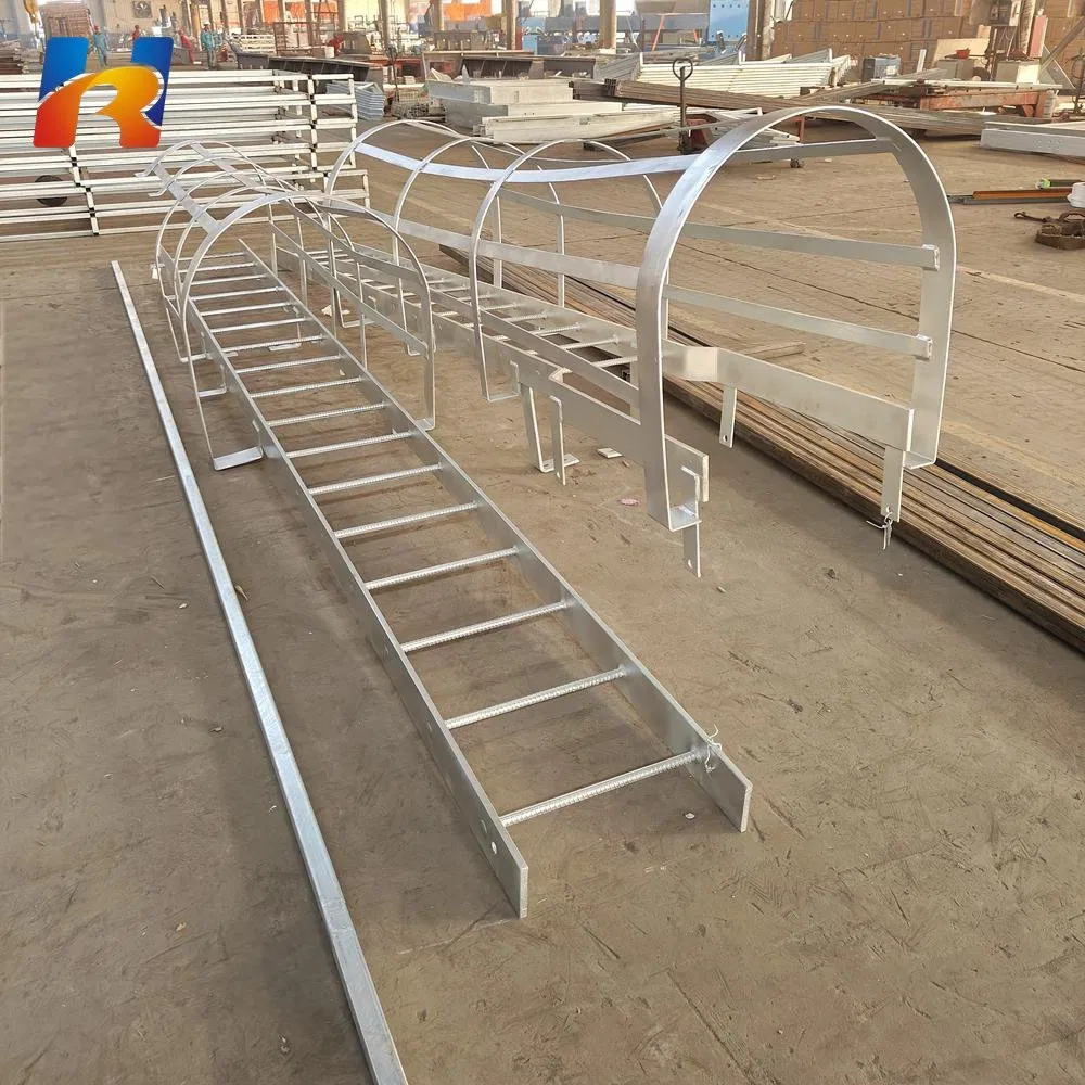 Good Price Industrial Safety Cage Ladder Handrail Vertical Fixed Access Fiberglass Carbon Steel Climb Ladder
