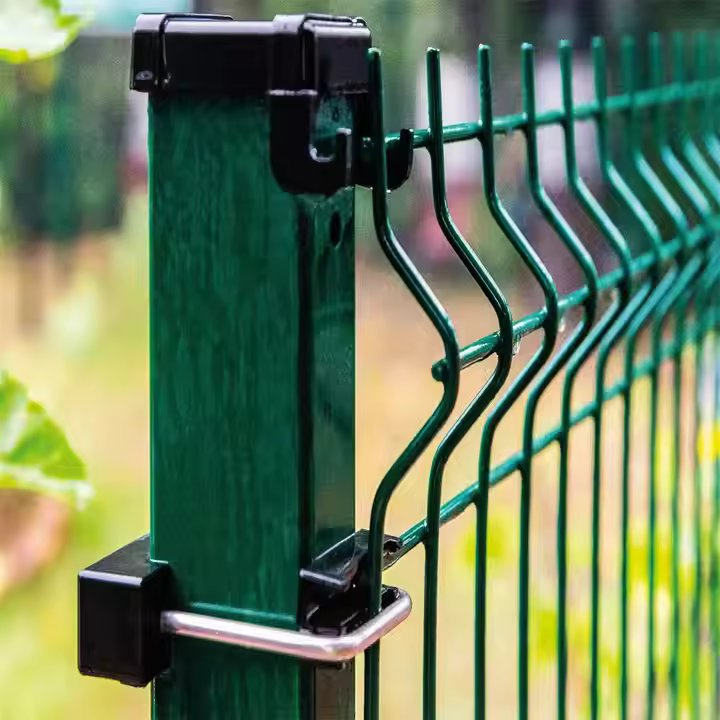 Green Powder Coated Galvanized 3D Welded Wire Mesh Fence for Stadium