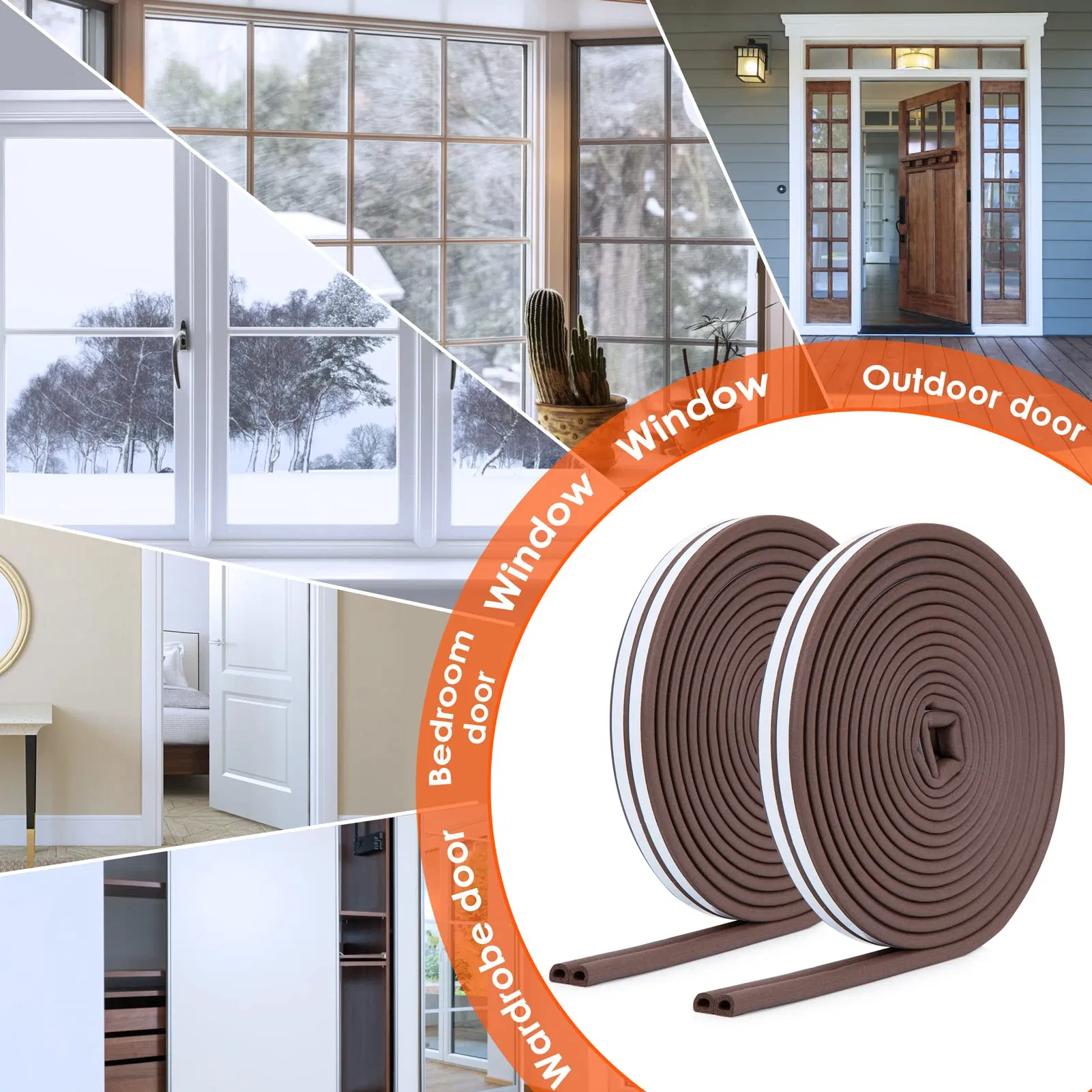 EVA EPDM 5mm Foam Sponge Profile Silicone Rubber Seal Strip with Sticky Tape for Window