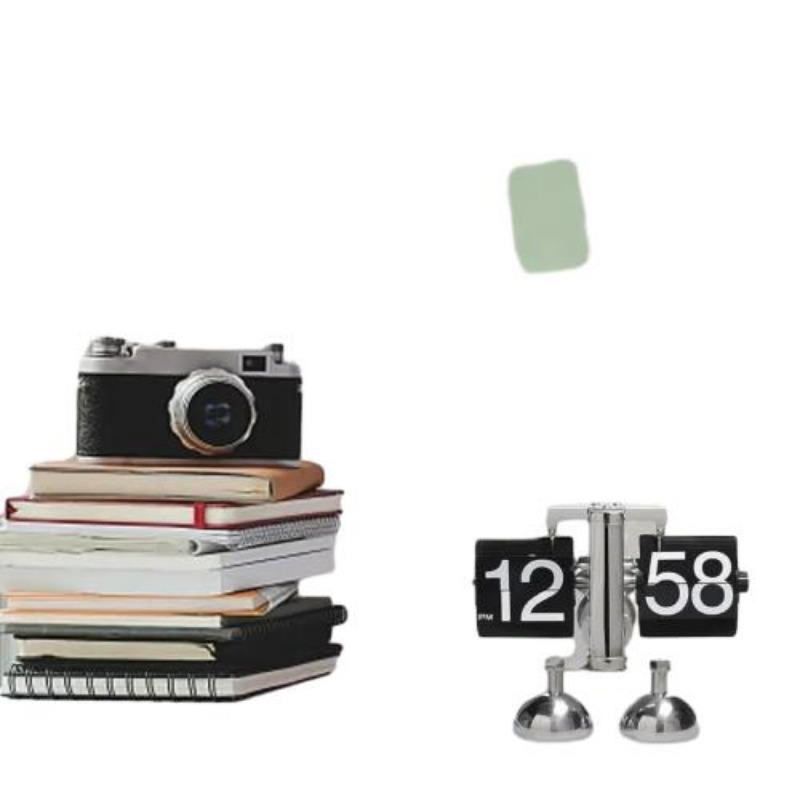 Wholesale 1PC Stainless Steel Flip Automatic Page Flipper Desk Table Clocks Home Decor
