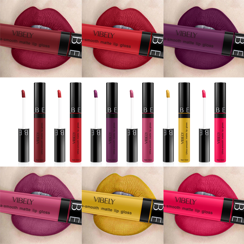 Lip Beauty Makeup 24-Hours Lasting Waterproof Pigment 29 Colors Nude Matte Lipgloss