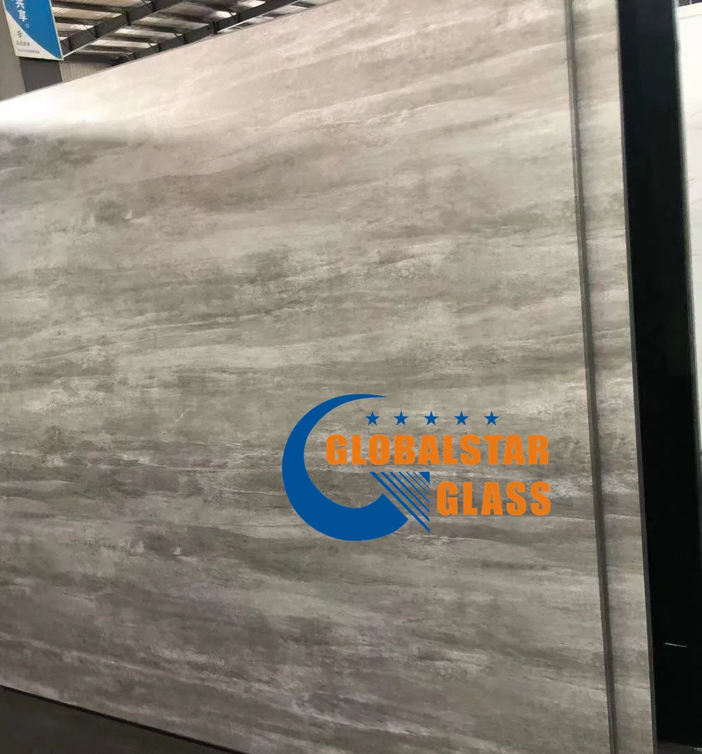 European Style Decorative Glass Temperable Marble Design Lacobel T Glass