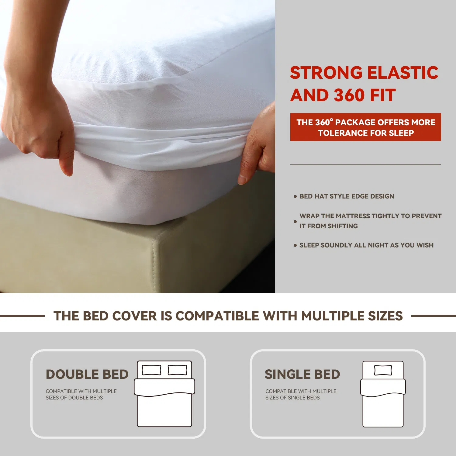 High Quality TPU Laminated Waterproof Mattress Protector for Home Use