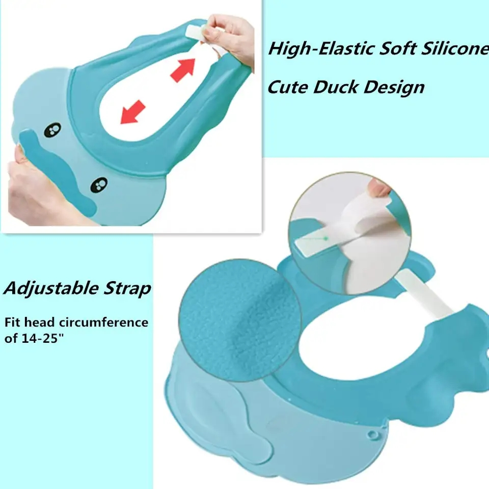 Shower Bath Silicone Cap Soft Adjustable Head Protector Shampoo Cap